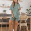 Womens 2 Piece Sets Summer Outfits 2025 Two Piece Lounge Set Matching Clothing Oversized Tshirts Biker Short Fashion