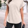 Women Shirts Summer Sweaters Short Sleeve Tunic Tops 2025 Dressy Casual Business Blouses