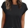 Womens Cap Sleeve Summer Tops Going Out Workout Outfit Spring T Shirts Casual Dressy Fashion Trendy Clothes 2025