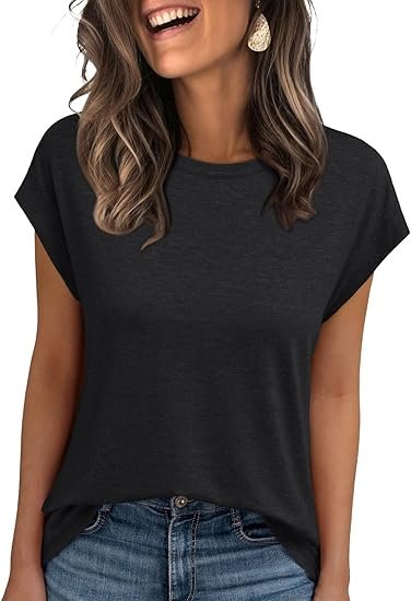 Womens Cap Sleeve Summer Tops Going Out Workout Outfit Spring T Shirts Casual Dressy Fashion Trendy Clothes 2025
