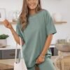 Womens 2 Piece Sets Summer Outfits 2025 Two Piece Lounge Set Matching Clothing Oversized Tshirts Biker Short Fashion