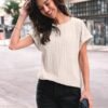 Women Shirts Summer Sweaters Short Sleeve Tunic Tops 2025 Dressy Casual Business Blouses