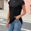 Womens Cap Sleeve Summer Tops Going Out Workout Outfit Spring T Shirts Casual Dressy Fashion Trendy Clothes 2025