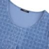 Women's 3/4 Sleeve Tunic Tops Casual Loose Fit Floral Blouses Mesh Pleated Layered Shirt