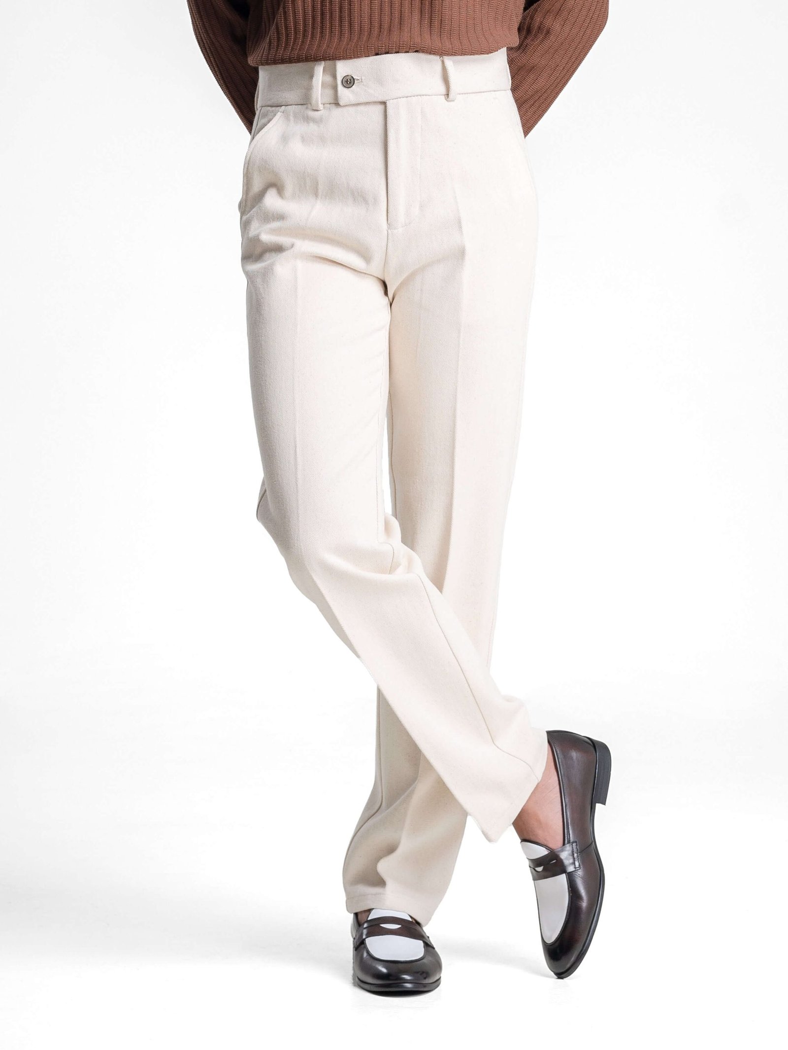 Straight Cut Trousers - Off White