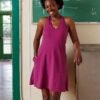 Plumeria Halter Dress